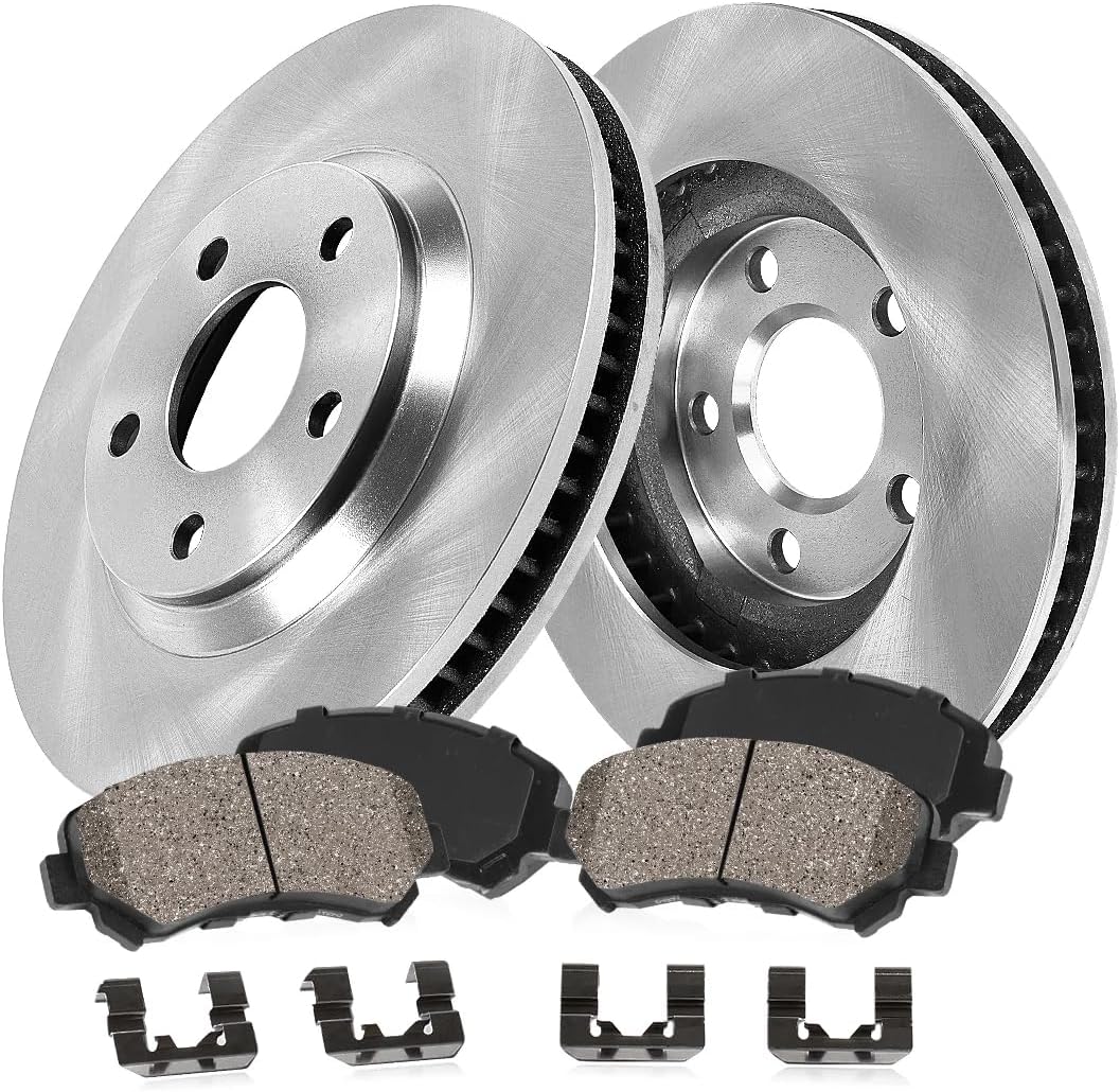Callahan Brake Parts Front Brake Kit for 2007-2012 Nissan Sentra Versa, 2009-2014 Cube - OE Disc Rotors with Ceramic Brake Pads Replacement