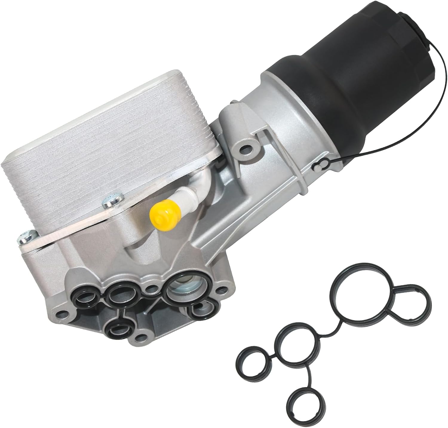 2.5L Aluminum Oil Cooler Filter Thermostat Compatible with 2010-2014 Volkswagen Golf 2012-2014 Volkswagen Passat Replace# 07K115397D 07K115397A 07K115397B