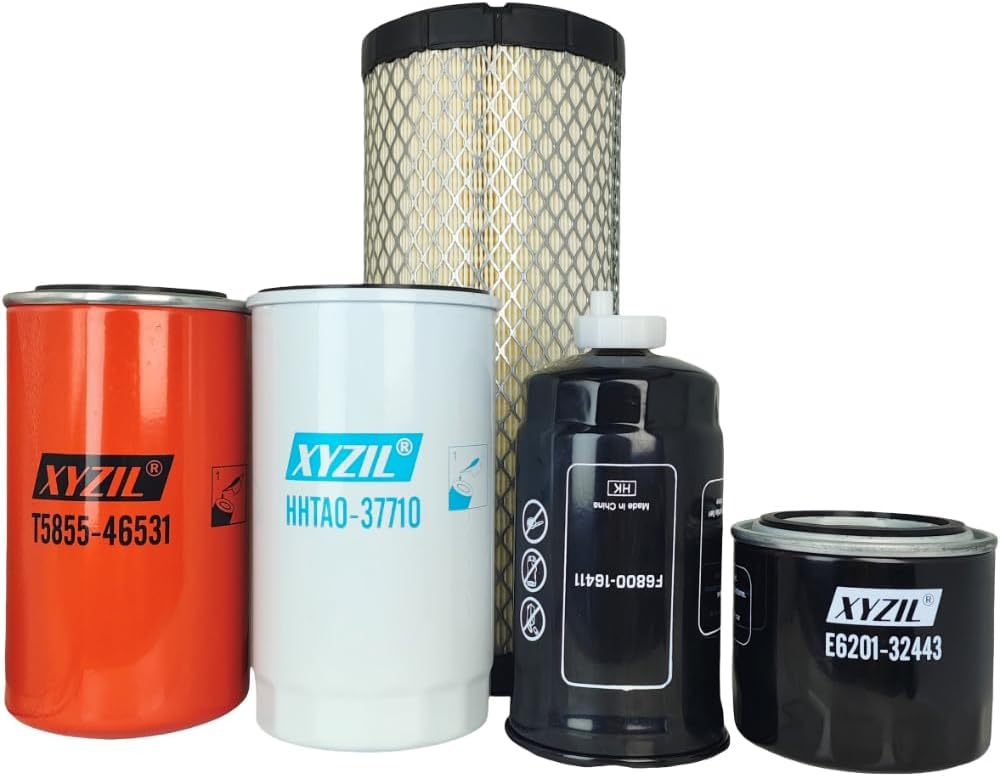 Maintenance Filter Kit Compatible with Kioti CK3510 HST CK4010 HST Compact Tractor Lube Fuel Air HST Hydraulic Oil Filter E6201-32443 F6800-16411 E7230-11081 T2185-38031 T5855-46531