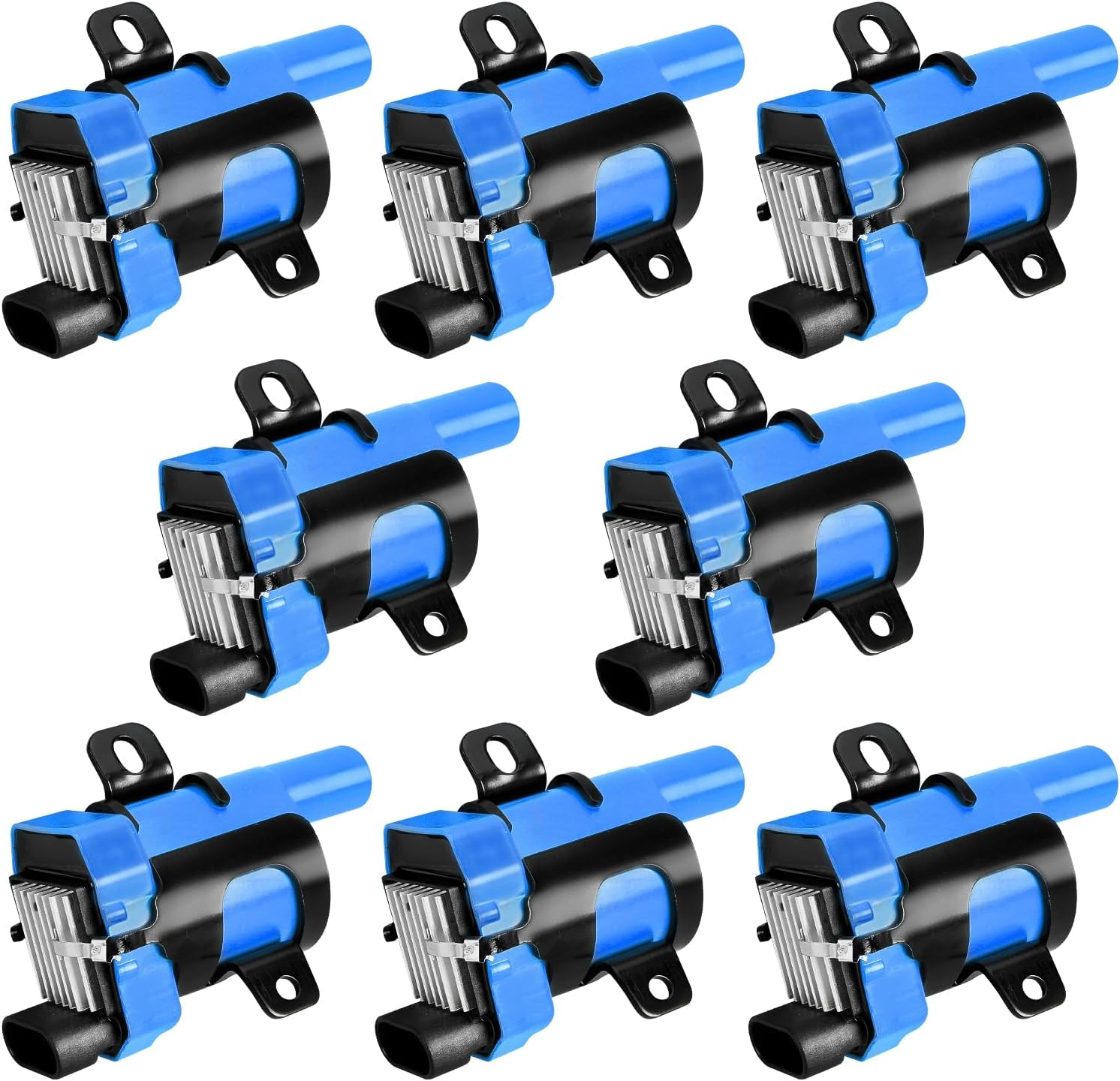 ENA Set of 8 Blue Round Ignition Coil Pack Compatible with Chevrolet GMC Silverado 1500 2500 3500 Tahoe Suburban Express Sierra Savana Yukon XL Escalade V8 5.3 6.0 Replacer D585 19005218 UF262