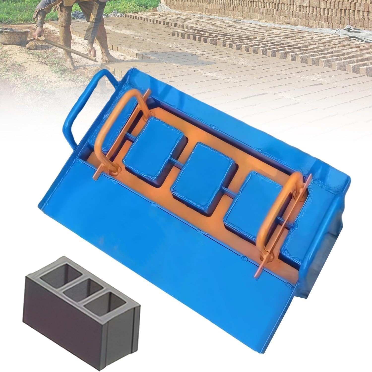 Extrusion Brick Machine, Soil Block Maker, Vibration Frequency 212 Times/Min, 45 Seconds Fast Forming, Multiple Molds Optional, for Cement and Concrete Blocks(H5)