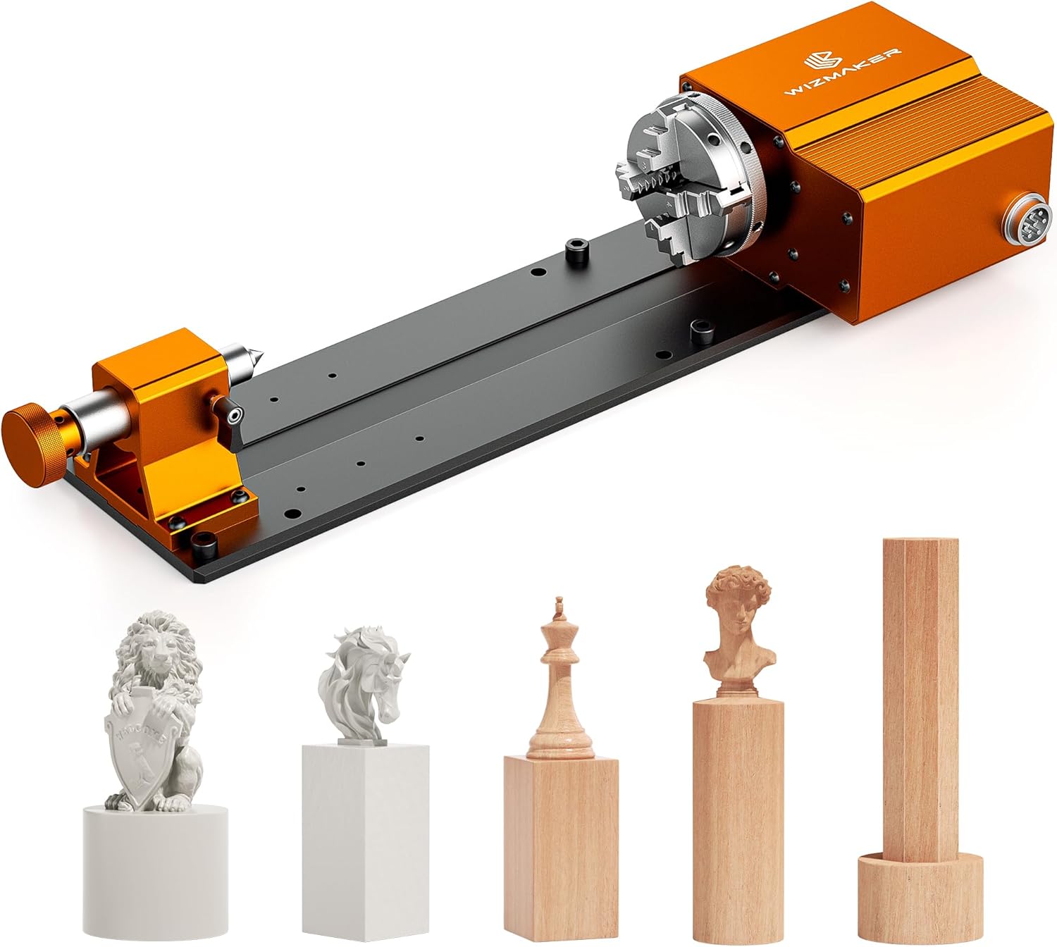 CNC router engraving machine rotating 4th axis, belt reduction ratio: 1:4 (18:72) chuck diameter 4mm-63mm maximum length 190mm