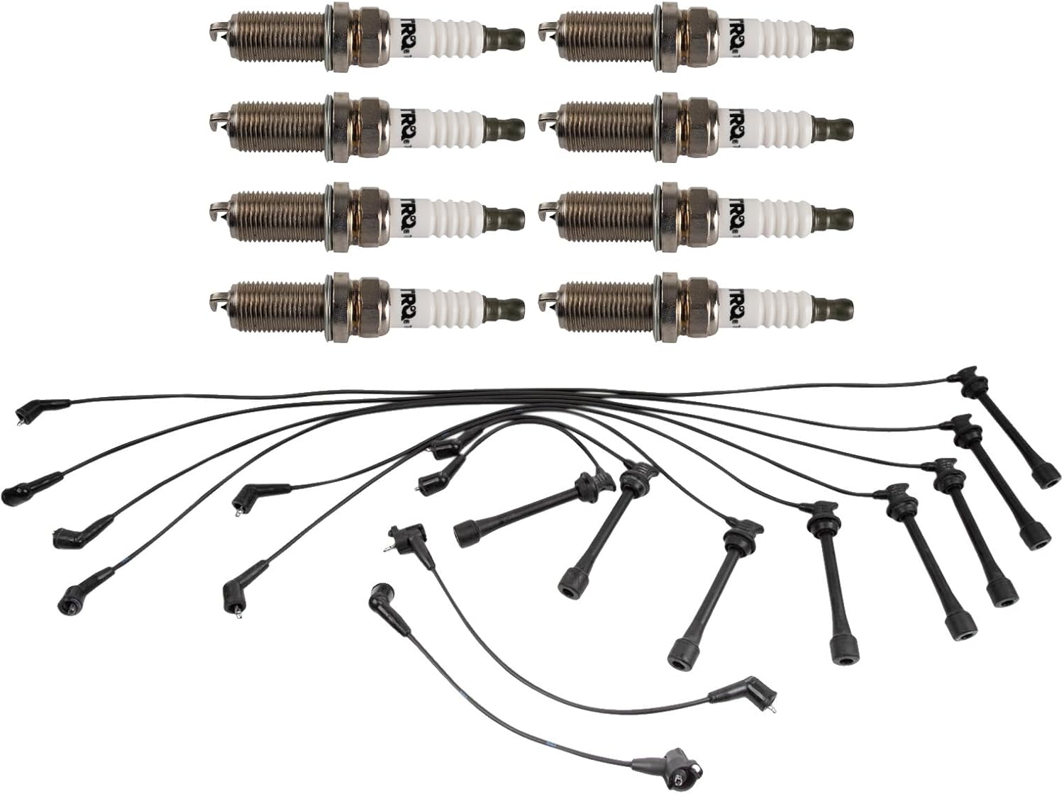 TRQ Spark Plug Kit 9 Piece Iridium Spark Plugs Compatible with 1990-1998 Lexus LS400 1992-1998 SC400