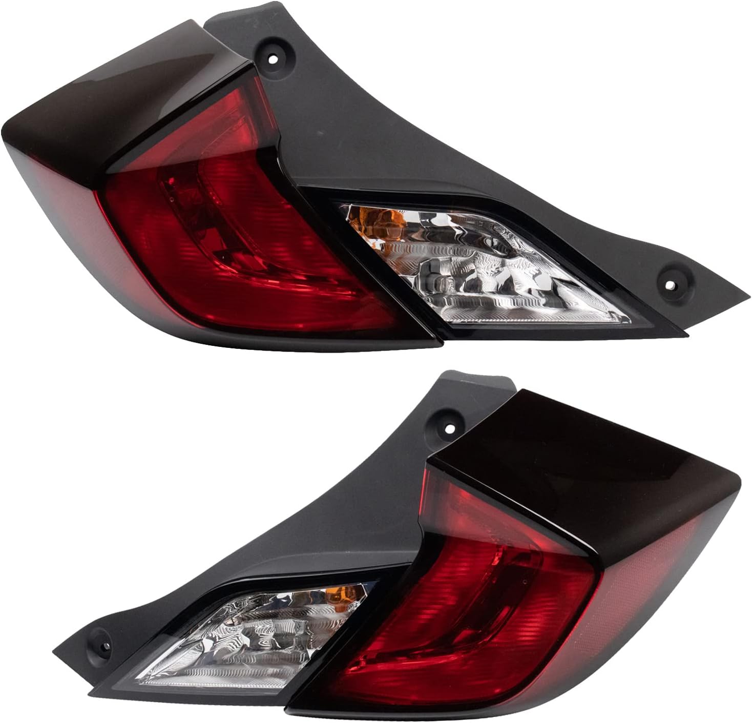 TRQ 2 Piece Driver & Passenger Side Tail Light Assembly Set Compatible with 2016-2020 Honda Civic Coupe HO2800191 HO2801191