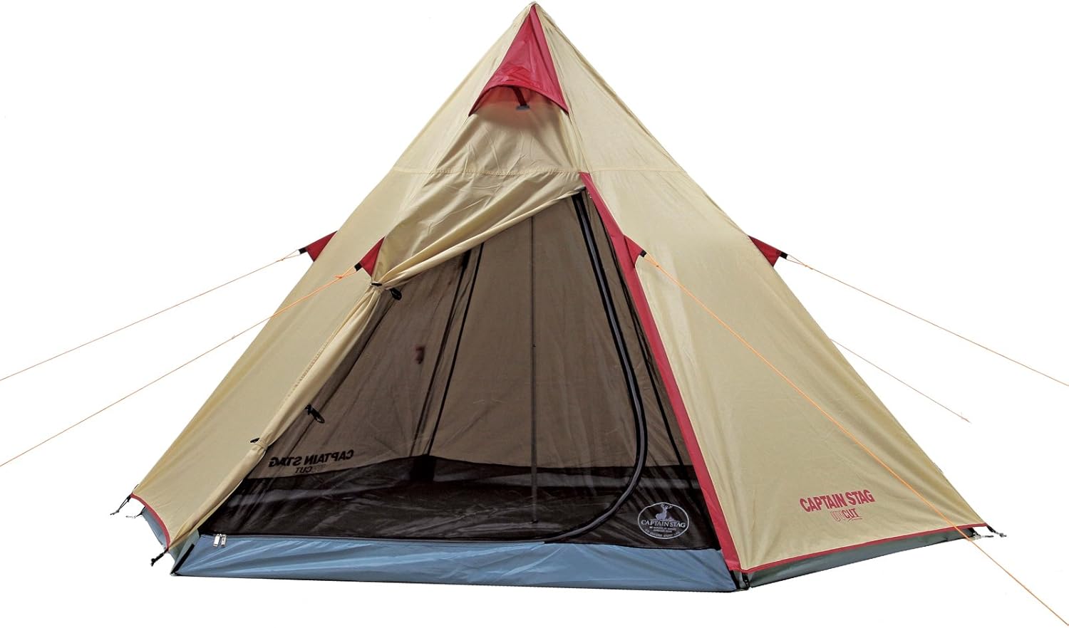 CAPTAIN STAG Aluminum One Pole Tent 300UV UA-16 Tipi Type 3 PU Processing Duralumin with Paul Carry Bag for 4 People