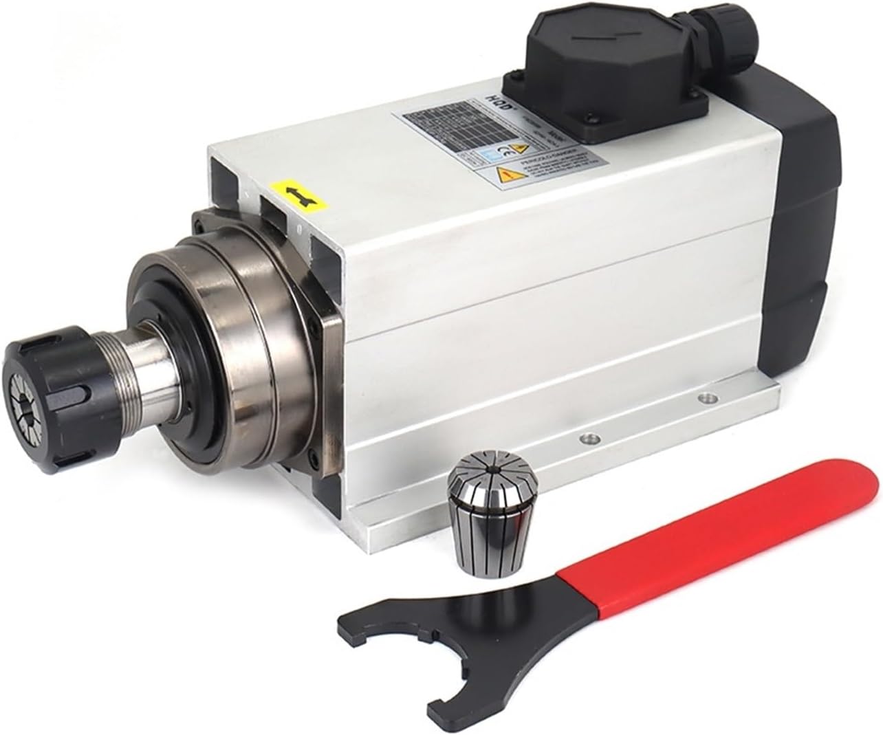 HQD CNC Spindle 4.5KW 6KW Air Cooled Spindle Motor 380V 220V 18000rpm ER32 300HZ for CNC Milling Router Machine(with Base,6KW 220V)
