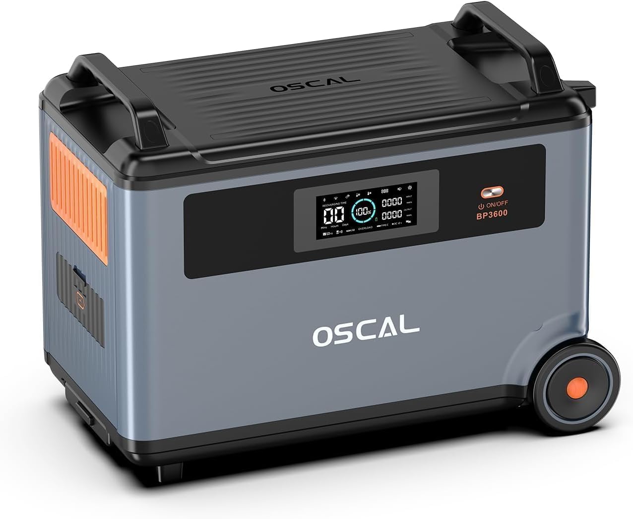 OSCAL 6000W Solar Generator with 4x500W Solar Panel,120V/240V Dual Voltage 3600WH Lifepo4 Battery Promax6000 Portable Power Station with 14 Outlets,2200W 1.96H Fast Charge,for Home Backup.