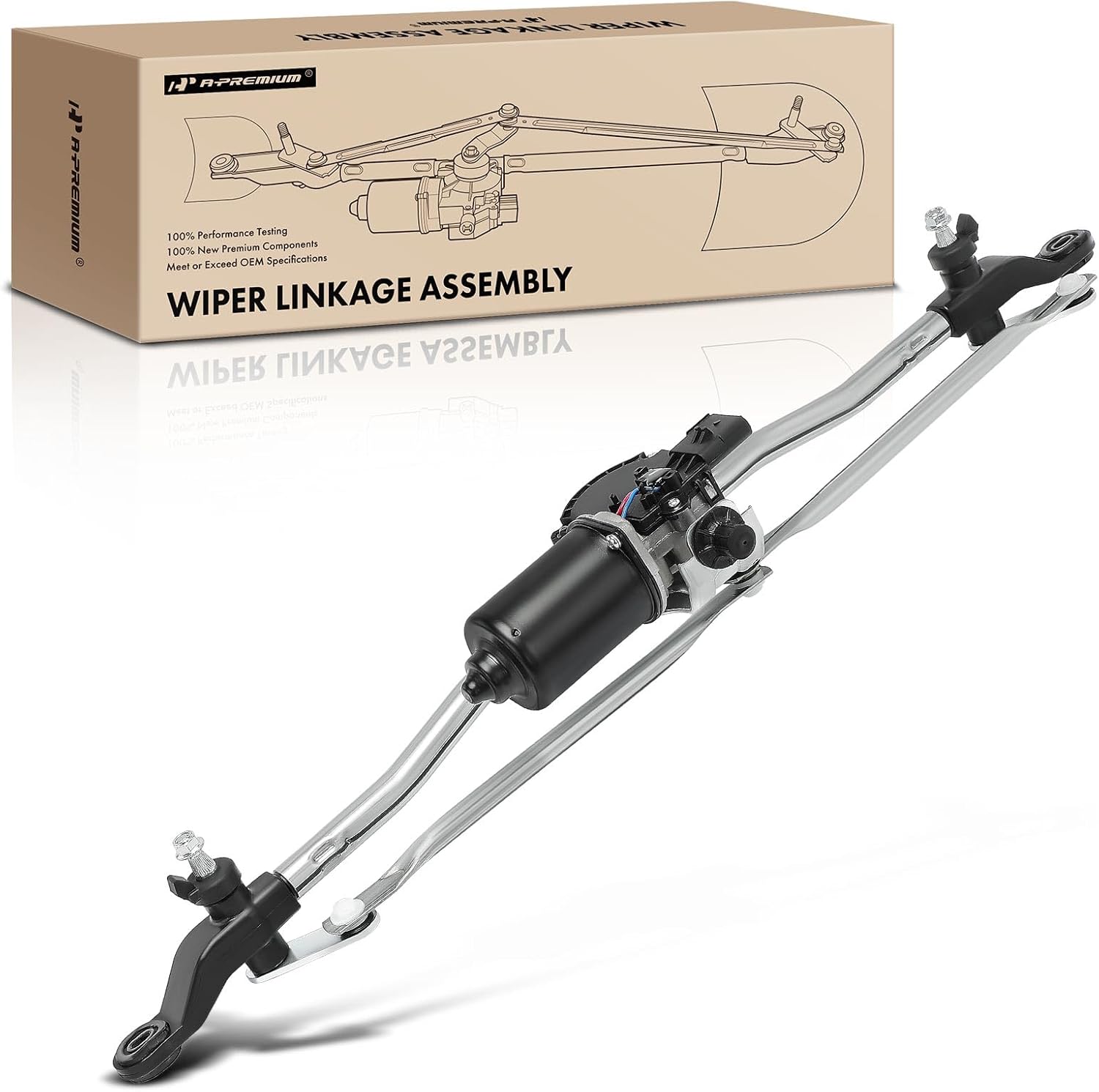A-Premium Front Windshield Wiper Motor and Linkage Assembly Compatible with Jeep Vehicles - Wrangler 2007-2018, Wrangler JK 2018 - Replace# 55077859AB