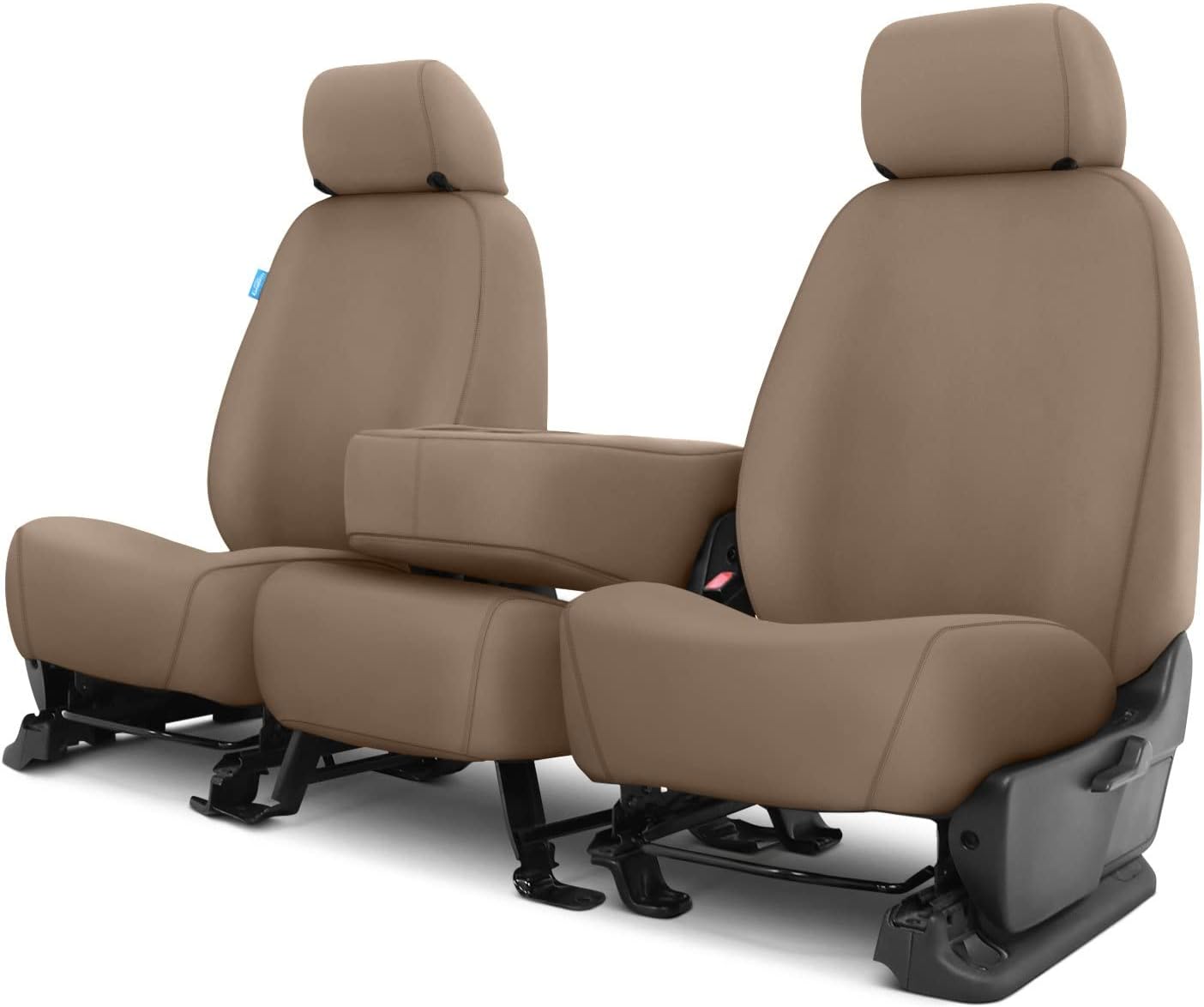 Covercraft SS3359PCTP Custom-Fit Front Bench SeatSaver Seat Covers - Polycotton Fabric, Taupe