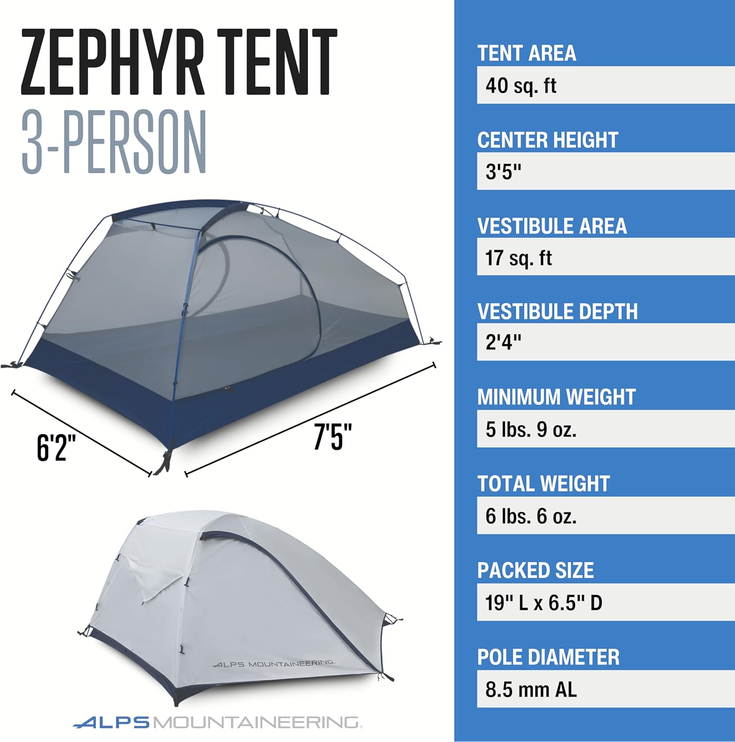 ALPS Mountaineering Zephyr 3-Person Tent