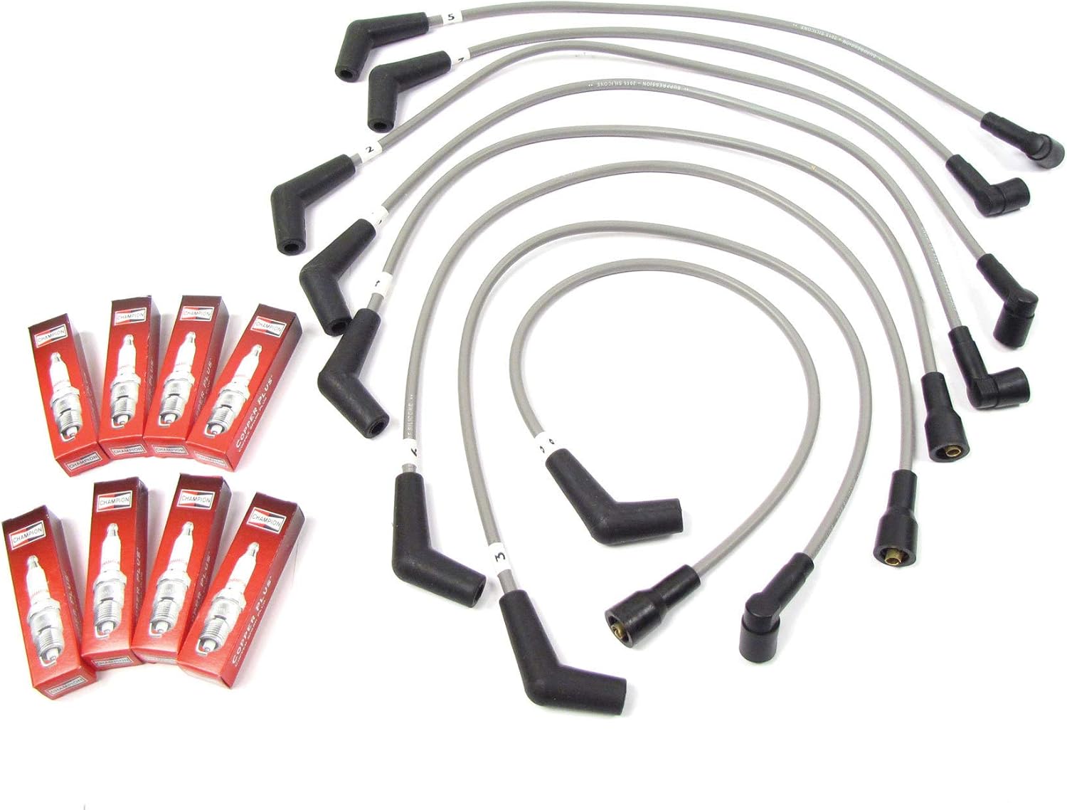 Atlantic British Ltd. Engine Tune-Up Kit ERR3799 with Champion Spark Plugs & Ignition Wire Set for Land Rover Discovery I, Defender 90 and Range Rover Classic