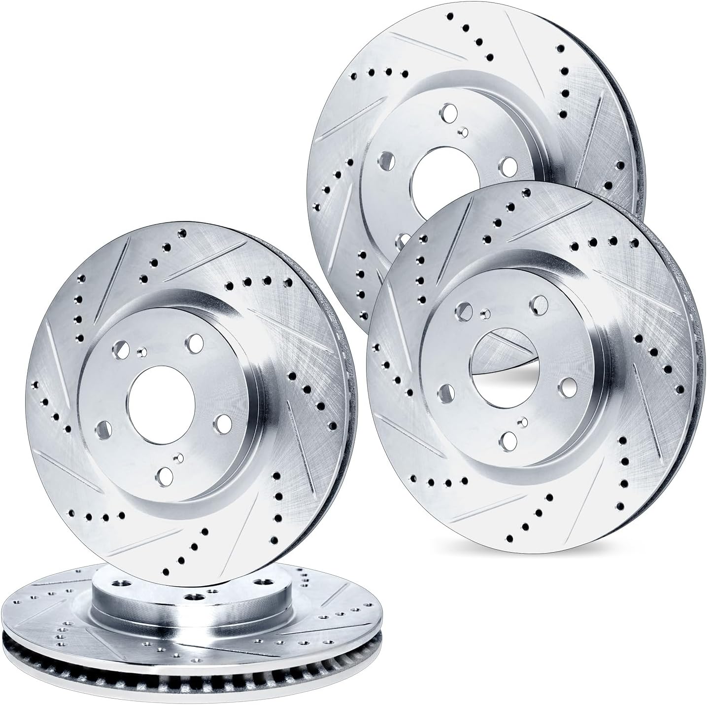 R1 Concepts Front and Rear Brake Rotors For 2013-2016 Scion FR-S, 2013-2022 Subaru BRZ, 2017-2020 Toyota 86| Drilled Slotted Disc Brake Rotors| Brakes and Rotors Brakes and Rotors