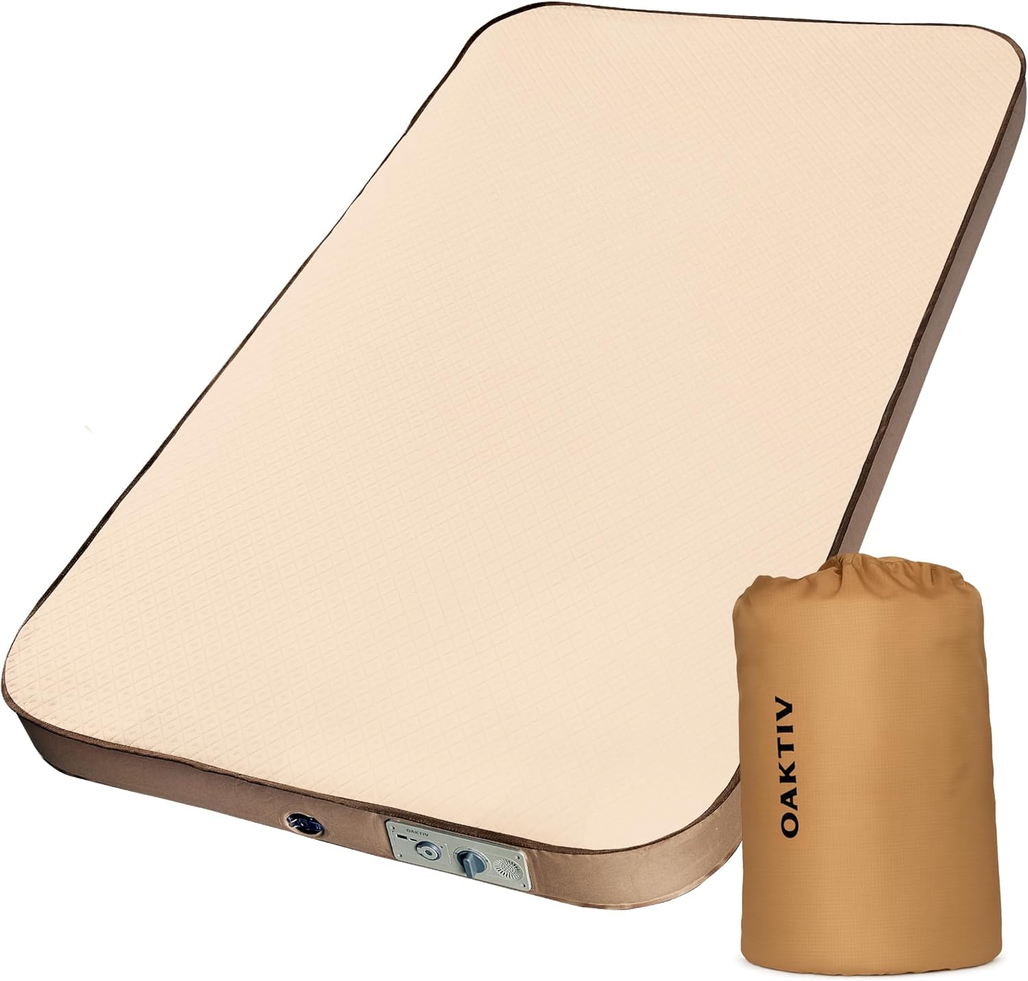 WanderMate - Twin-Sized Self-Inflating Camping Sleeping Pad - 4-Inch Durable Memory Foam with Air Support - Ideal for Car, Tent, and Backpacking Use - Includes Cordless 20,000mAh Air Pump