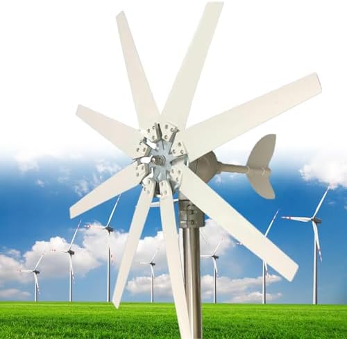 6000W Wind Turbine Generator Kit - High-Efficiency Permanent Magnet Power Generator with Controller & 8 Adjustable Blades, Perfect for Marine, Terrace & Motorboats (12/24/48V)