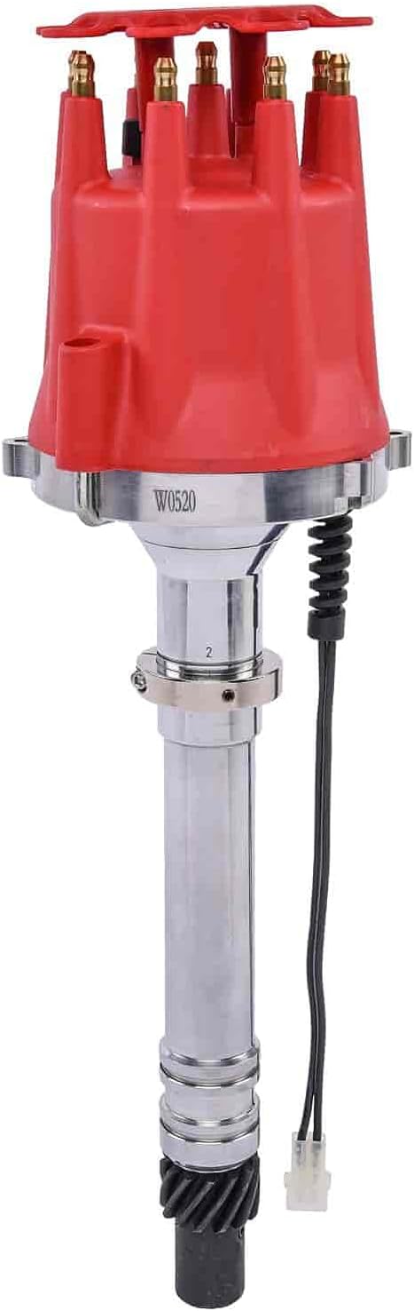 JEGS SSR-II Pro Series Distributor | Fits Small And Big Block Chevy V8 Engines | Adjustable Slip Collar | .500” Diameter Steel Gear | Red Small Diameter Cap | Requires CD Ignition Box