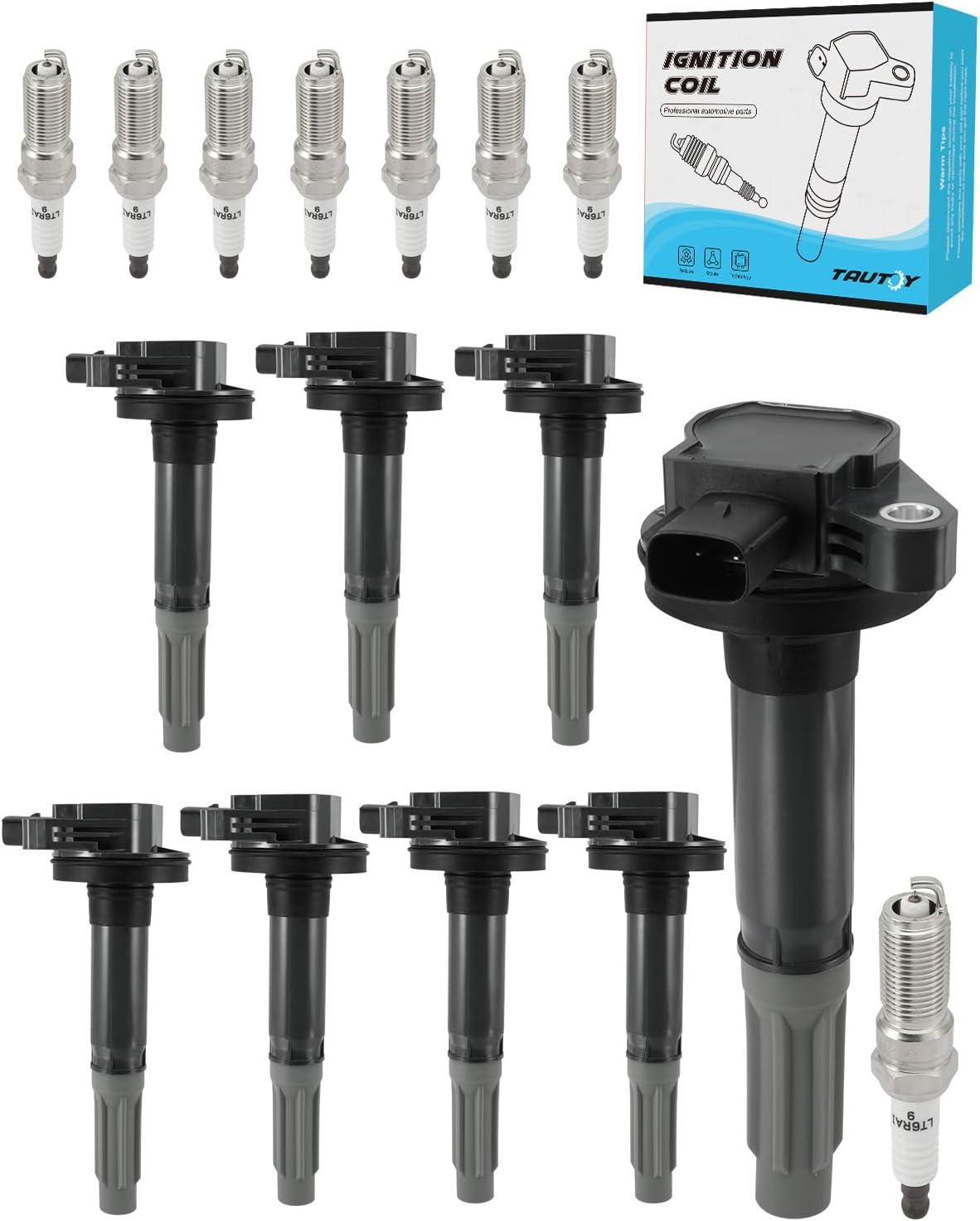 Set of 8 UF622 Ignition Coil Pack & Iridium Spark Plugs (5.0L V8 Only) 2011-2015 For Ford F150 Mustang Lobo,Replace # SP548 BR3Z-12029A 5C1859 B181HE DG542 52-2197 GN10420 C1802