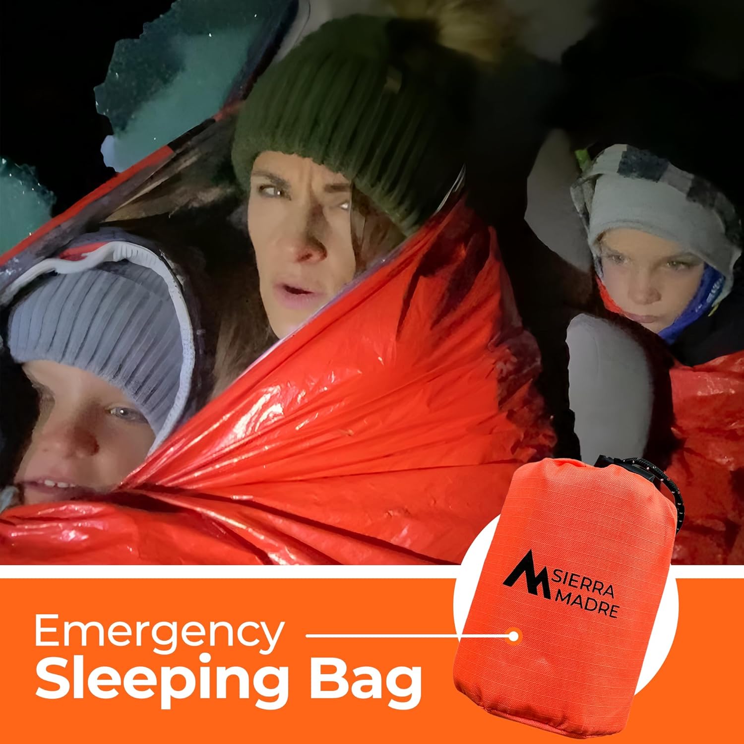 Sierra Madre Emergency Sleeping Bag – Ultralight, Waterproof Mylar Thermal Bivy Sack Tent for Hiking, Bug-Out Bags, Survival Kits