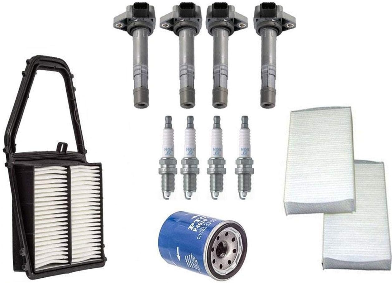 Spark Plug Ignition Coils Oil Cabin Air Filter for Honda Civic 1.7 2001-05 11pc