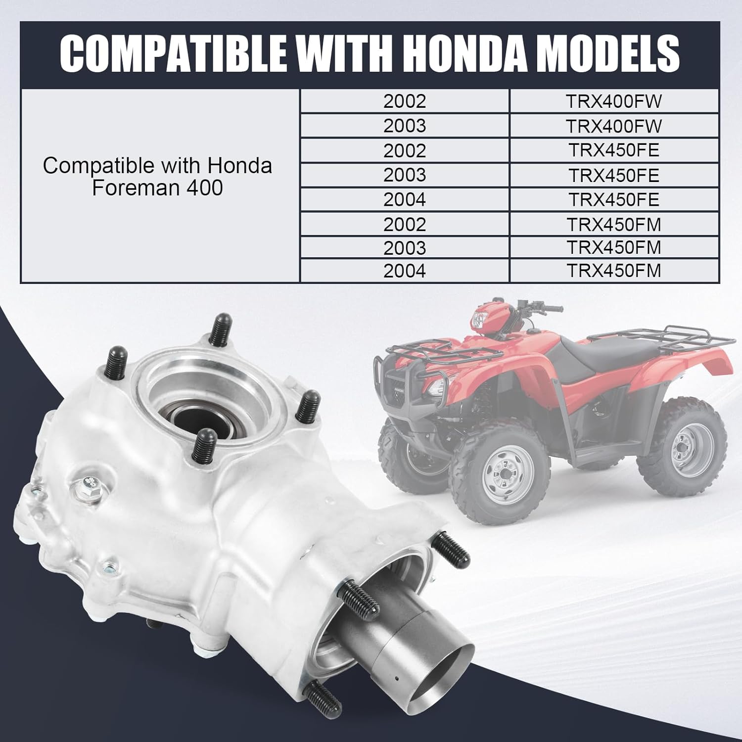 Rear Final Gear Differential Assembly Compatible with Honda Foreman 400 2000-2003 Foreman 450 2002-2004 TRX400FW TRX450FE TRX450FM # 41300HN0670 41300-HN0-670