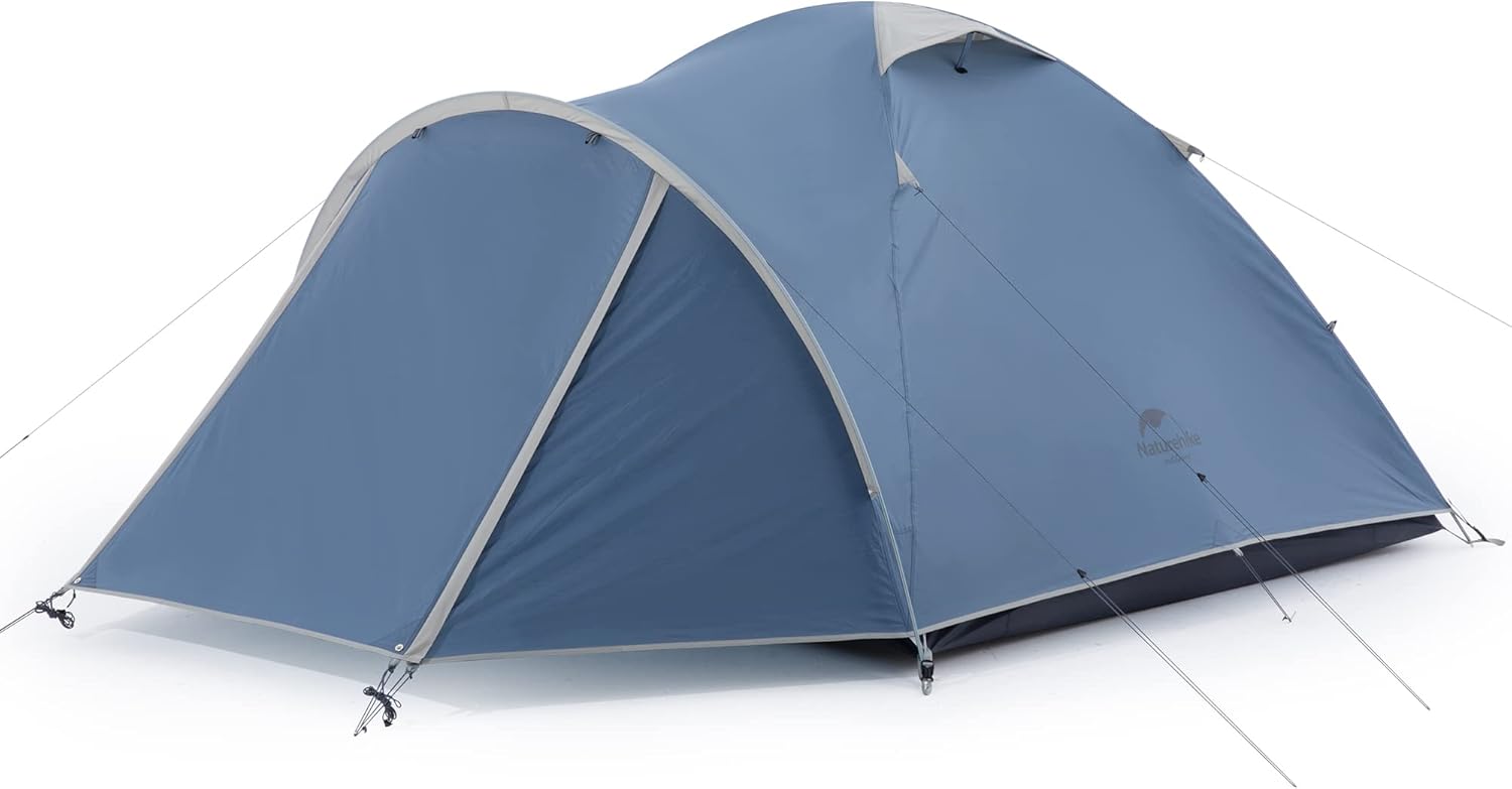 Naturehike P-Plus 3-4 Person Camping Tent with Vestibule, Waterproof Windproof 3 Person 4 Person Tents for Camping
