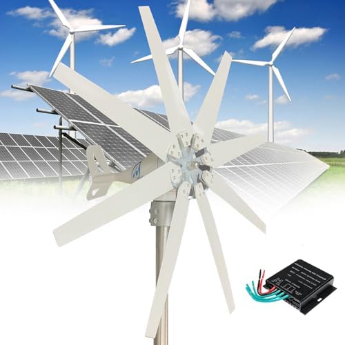 1000W Wind Turbine Generator Kit - 12V/24V/48V/110V/220V, 8 Blades, Auto Direction Adjustment, Ideal for Marine, Motorboats, Homes, and Terraces - Renewable Energy Solution