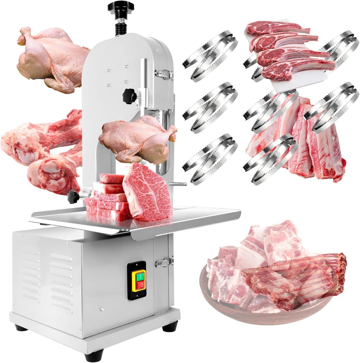 1500W 110V Commercial Bandsaw Machine, 0.04-7.8