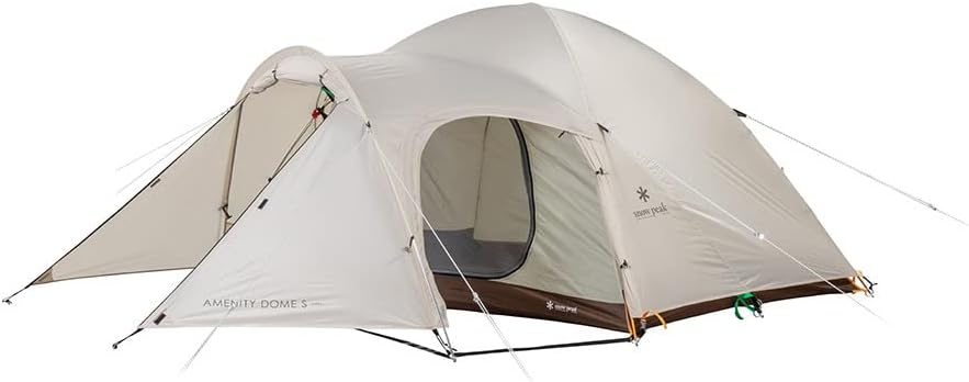 Snow Peak Amenity Dome Tent, Comfortable, Outdoor Adventure, Camping, Three Seasons, Outer Vestibule, Removeable Rainfly, Ivory
