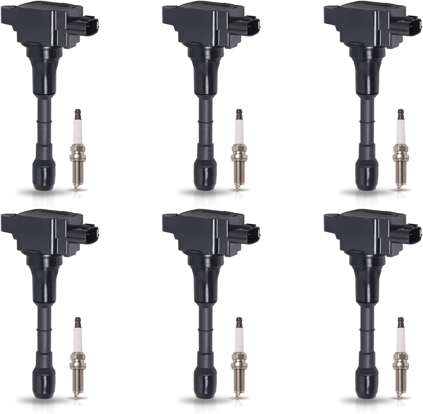 ENA Set of 6 Ignition Coil Pack and Iridium Platinum Spark Plugs 3.7 5.6 Compatible with INFINITI Nissan 370Z FX37 G37 M37 Q40 Q50 Q60 Q70 QX70 3.7L 5.6L V6 V8 for UF617 90174 22448EY00A