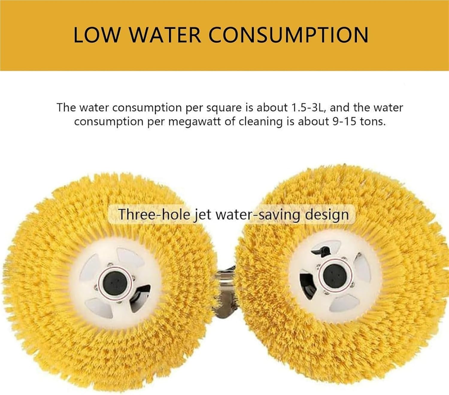 Electric Solar Panel Cleaning Brush， Extendable Water Fed Pool Cleaning Brush and Other Cleaning Activities(Gpbb3.5m)