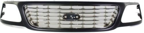 F070134 - F-150 Grille, Horizontal Bar, Primed Shell/ Chrome Insert, Lightning Model