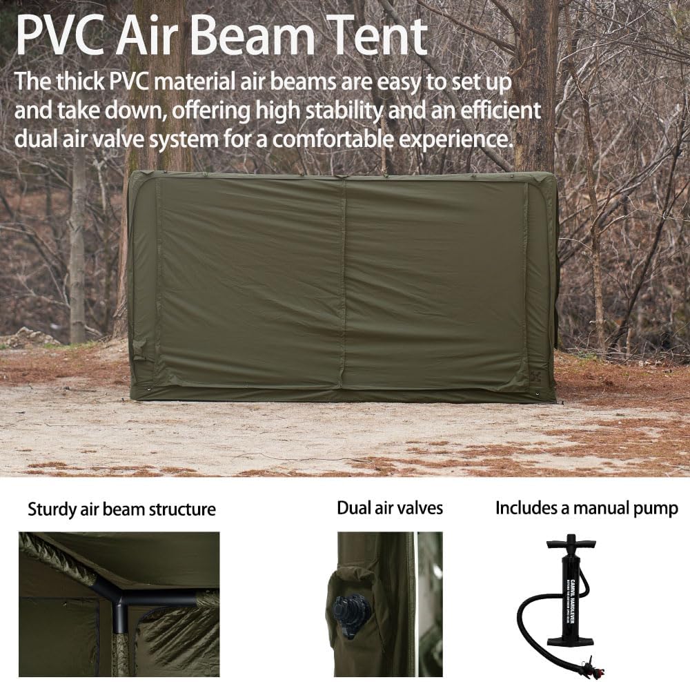 2025 Upgraded Box 4P Inflatable Camping Tent, 4 Season Blow Up Tent with Pumb, Easy Setup No Assembly Needed Luxury Glamping Tent