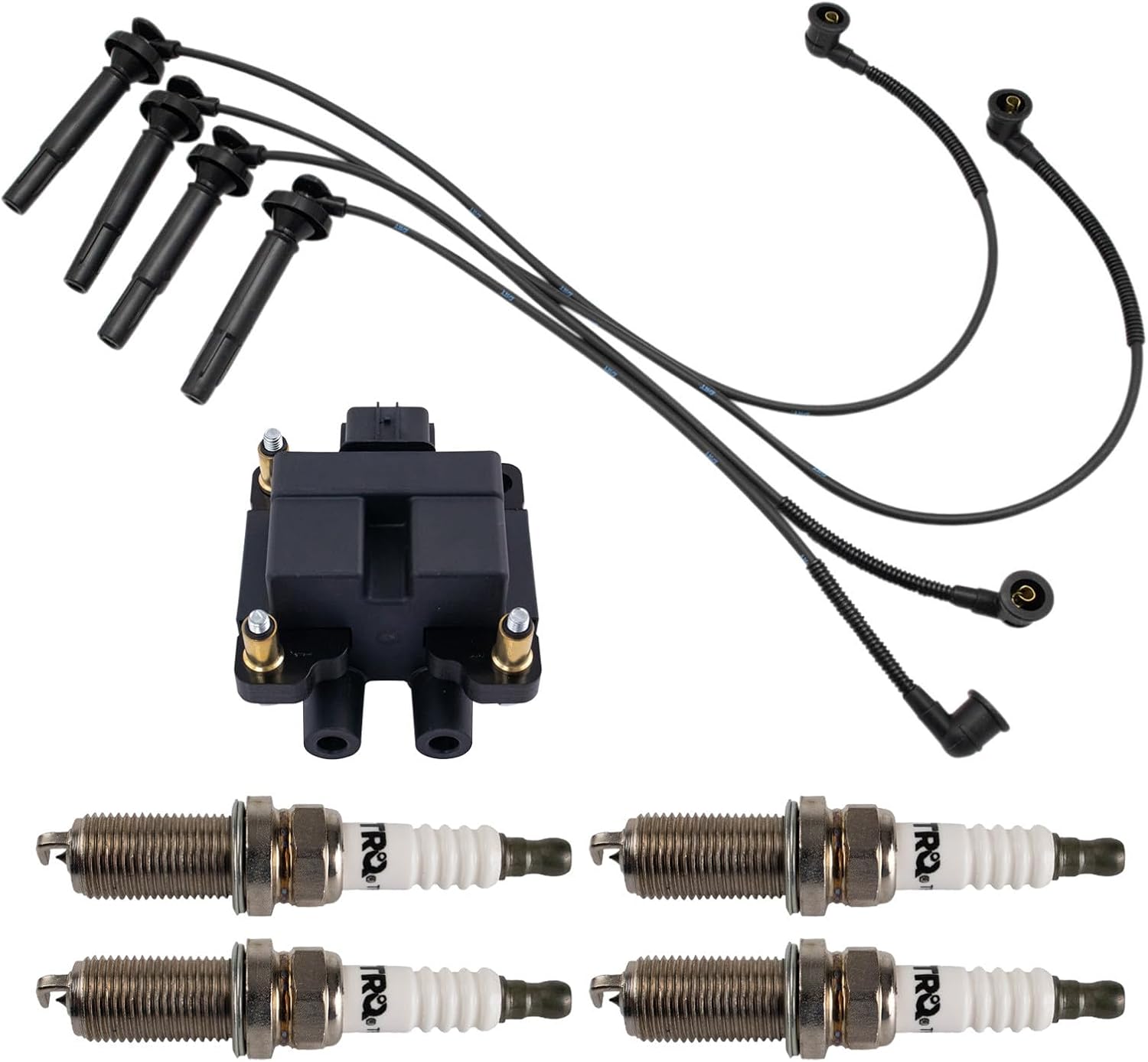 Ignition Kit Ignition Coil Spark Plugs Wire Set Compatible with 2006 Saab 9-2X 2005-2008 Subaru Forester 2008-2010 Impreza 2005-2009 Legacy Outback