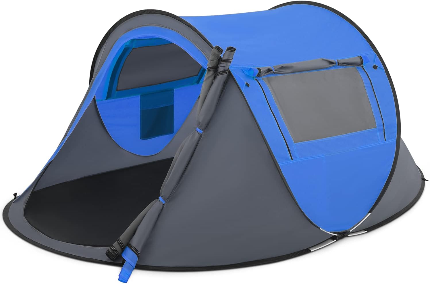 MoNiBloom Pop Up Tent 2 Person for Camping Waterproof Outdoor Easy Set Up Automatic Family Travel Tent, 2 Doors and Side Windows Instant Easy Popup Beach Tent with Carry Bag, Yellow