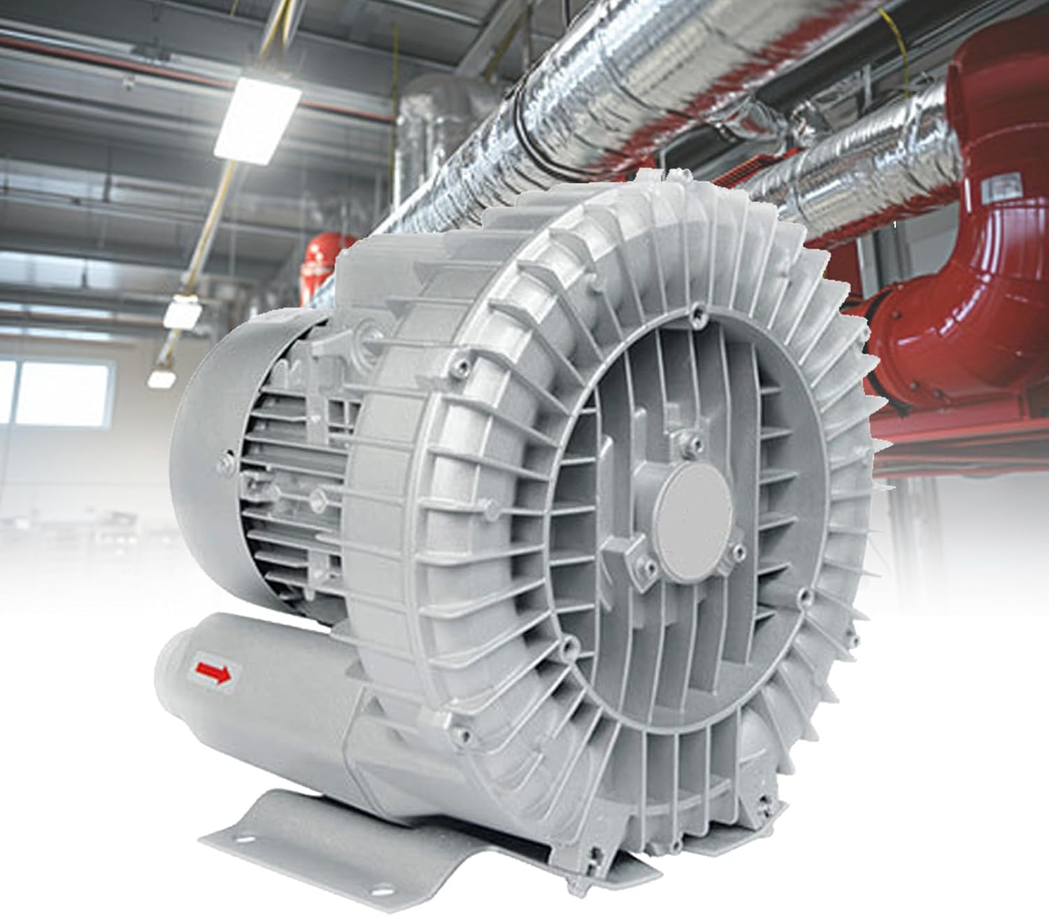 Regenerative Vortex Blower 220V/380V, 350W Industrial Vacuum Pump for Efficient Factory & Basement Ventilation, Dust Removal & Air Circulation