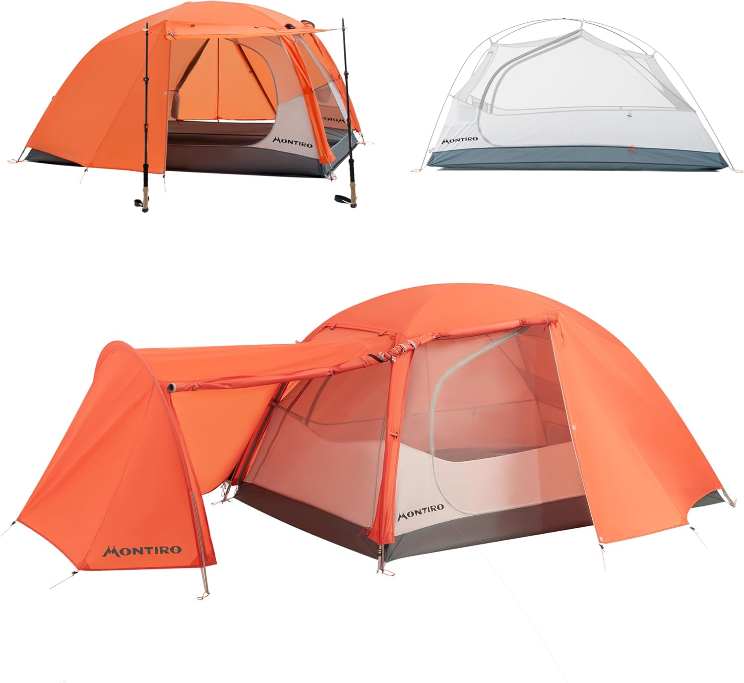 Triphyr Backpacking Tent with F-Nexus Extension 2-Person Combo, Attachable Extension Shelter, Lightweight 2 Person Tent for Backpacking Camping Hiking & Biking
