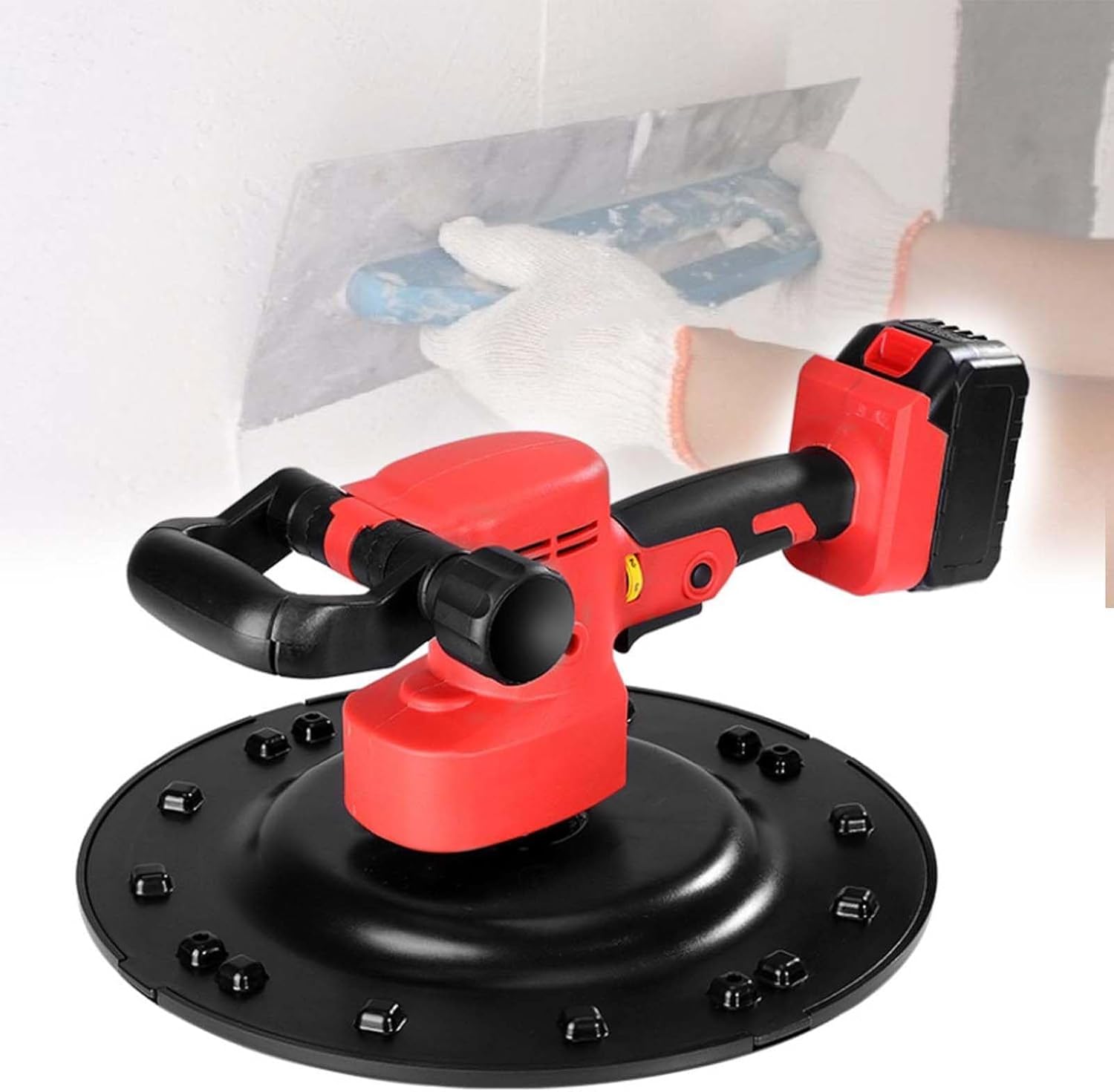 1680w Electric Drywall Sander with Vacuum,6 Variable Speed Drywall Sander,0-200rpm Adjustable Speed,for Ceiling and Wall,Drywall Sanding,Polishing 2battery