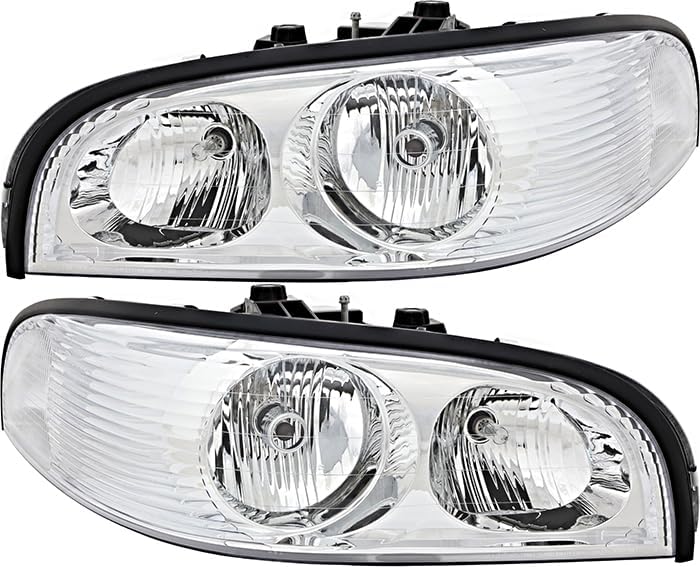 JP Auto Compatible with Buick Park Avenue Headlights Lamps Set 1997 1998 1999 2000 2001 2002 2003 2004 2005 Halogen Driver and Passenger Side