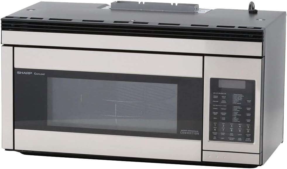 Sharp R1874T 1.1 cu. ft. 850W Sharp Stainless Steel Over-the-Range Convection Microwave Oven