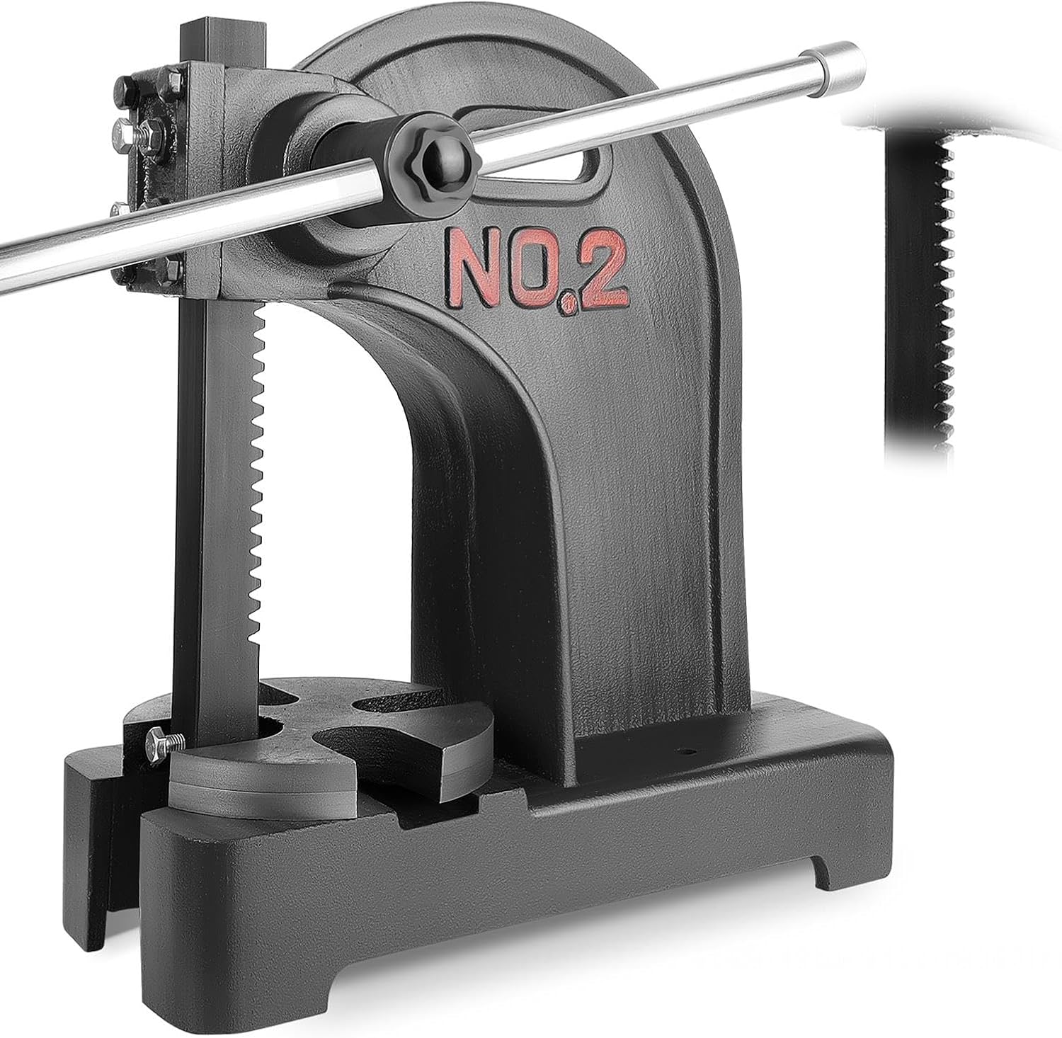 2 Ton Arbor Press, Manual Heavy-Duty Cast Iron Hand Press with 8.5 Inch Max Height, Lightweight & Portable Design for Stamping, Forming - Manual Press for Factory, Workshop, Construction Use (Black)