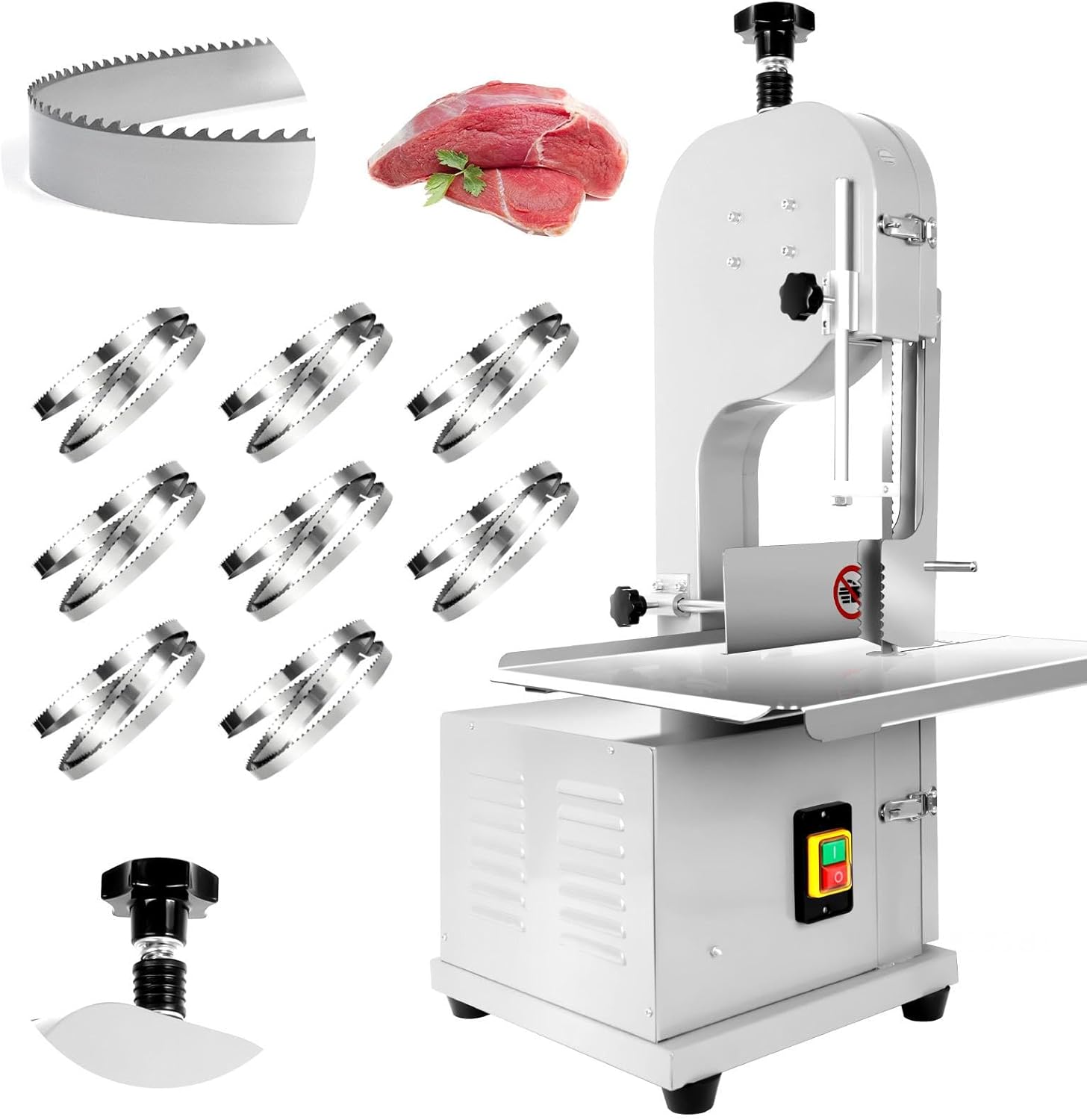 Commercial Bandsaw Machine, 2000W Electric Bone Saw Machine with Safety Lock, Cuts 8.2