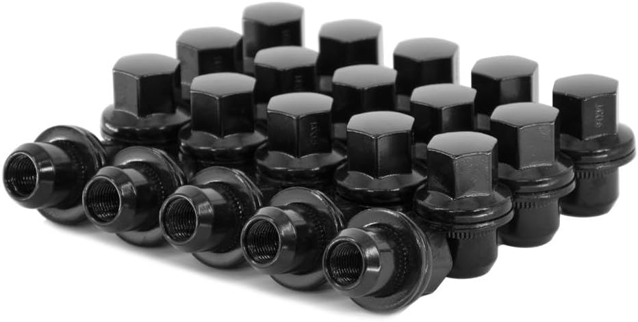 Black Mag Shank Lug Nut Kit – 14x1.5mm, 22mm Hex, Compatible with 2006–2024 Range Rover, Set of 20