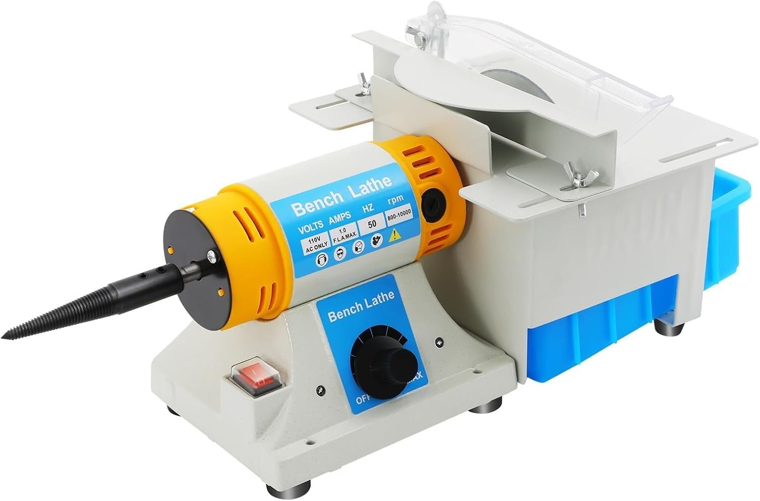 320W Mini Table Saw & Polisher Bench Lathe Buffer Professional Benchtop Polishing Machine with Speed 800-10,000 RPM for Gemstones Metals