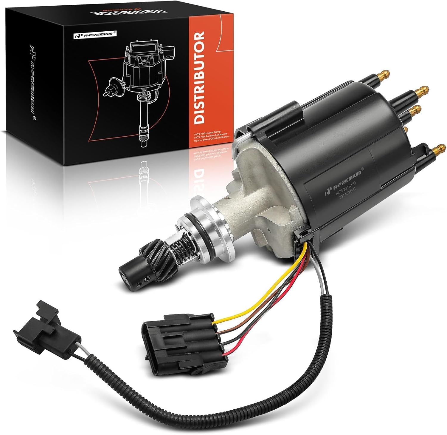 A-Premium Ignition Distributor with Cap and Rotor Compatible with Chevrolet Camaro, S10 Blazer, S10, Celebrity, Citation, LLV& GMC S15 Jimmy, S15, Sonoma,& Buick Century, Skylark & Pontiac 6000