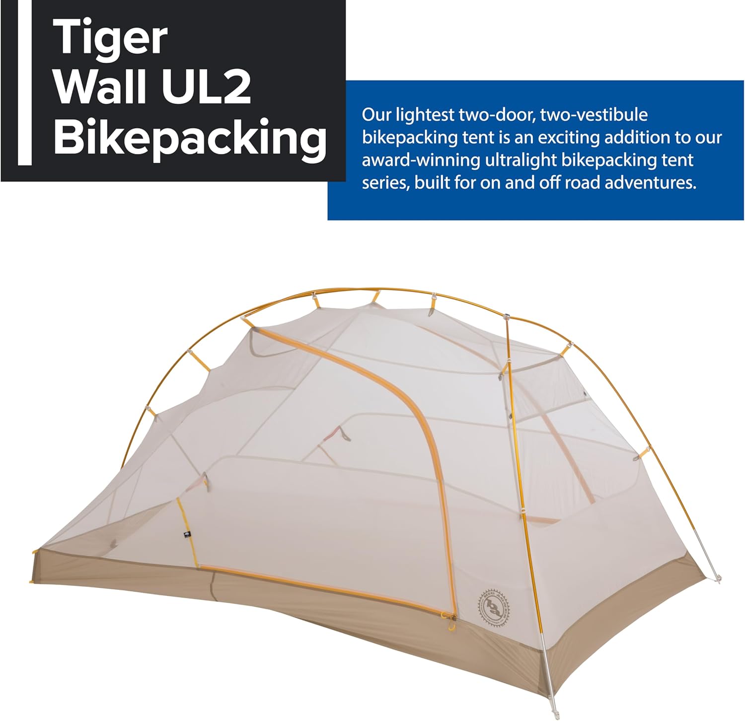Big Agnes Tiger Wall UL Ultralight Bikepacking Tent with UV-Resistant Solution Dyed Fabric