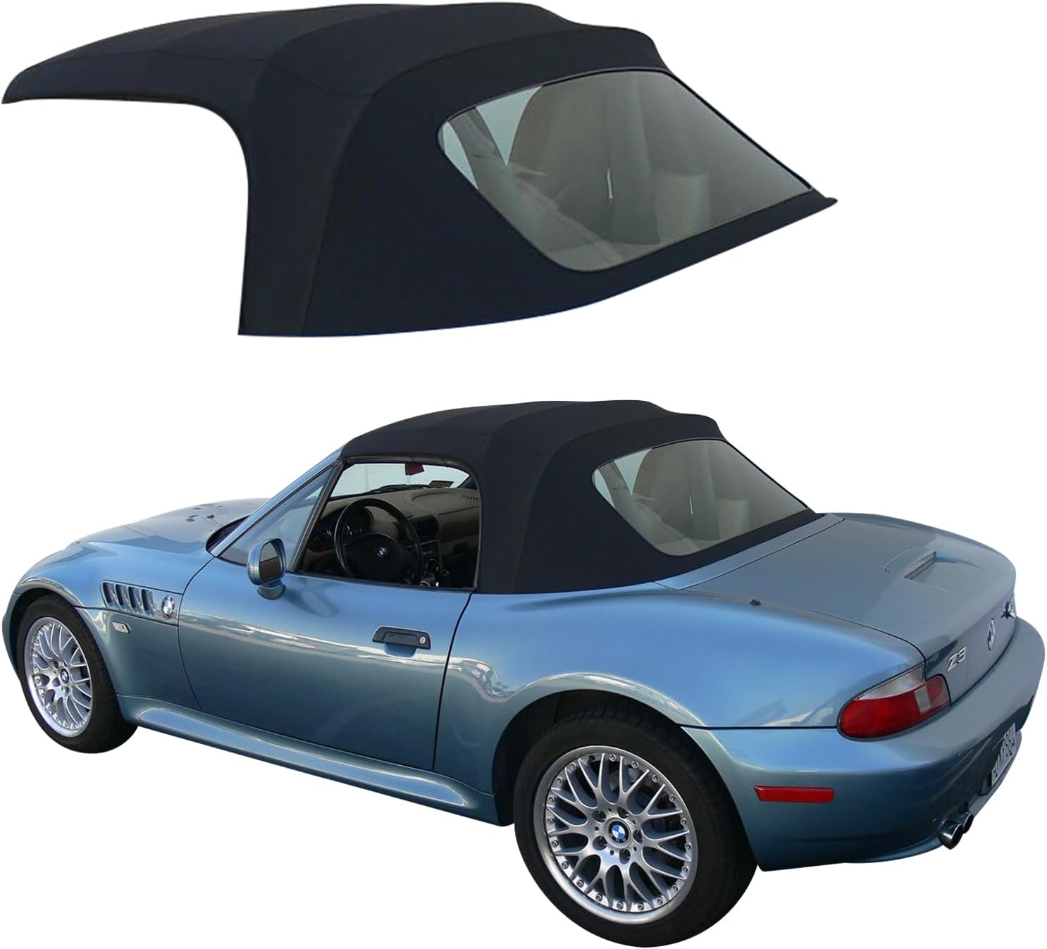 Sierra Auto Tops & Seats Convertible Top for 1996-2002 BMW Z3 - Sun-Fast Canvas, Twill With Plastic Window - Complete Soft Top