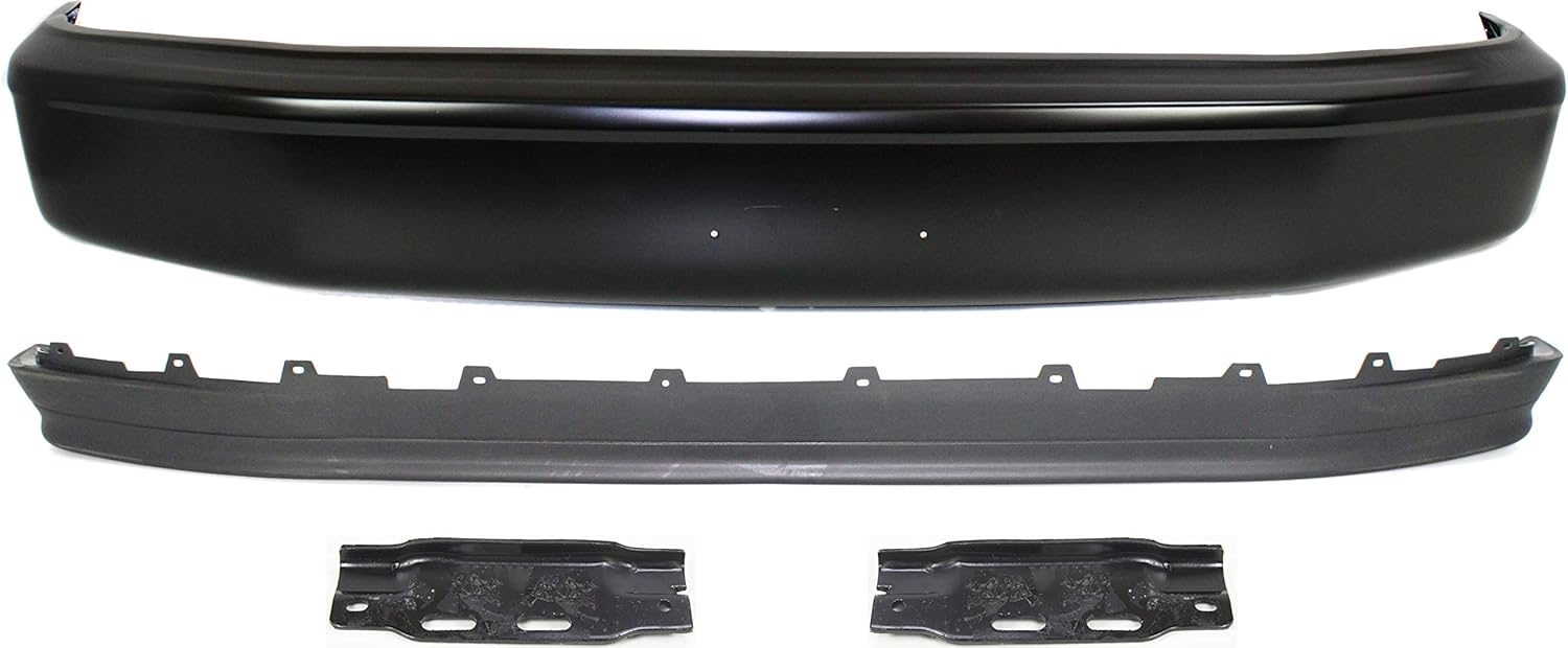 Garage-Pro Bumper Kit w/Bracket/s for Ford F-150 F-250 Bronco 1992-1996 Front Painted Black Steel w/o Molding Holes For Models Without Pad and Bumper Cut Outs Replaces # F2TZ17757D FO1002340