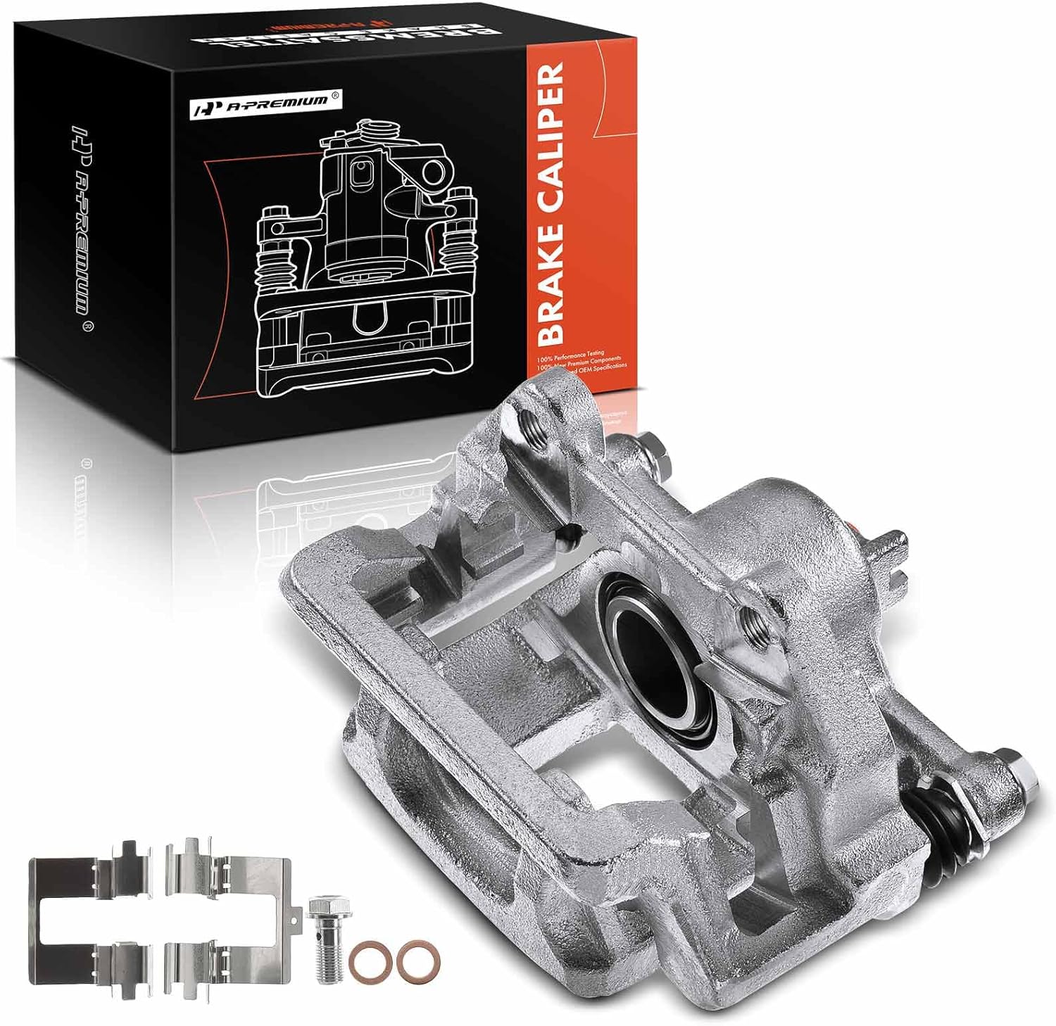 A-Premium Disc Brake Caliper Assembly with Bracket Compatible with Select Honda Models - Pilot 2009-2015, V6 3.5L - Rear Driver and Passenger Side, 2-PC Set