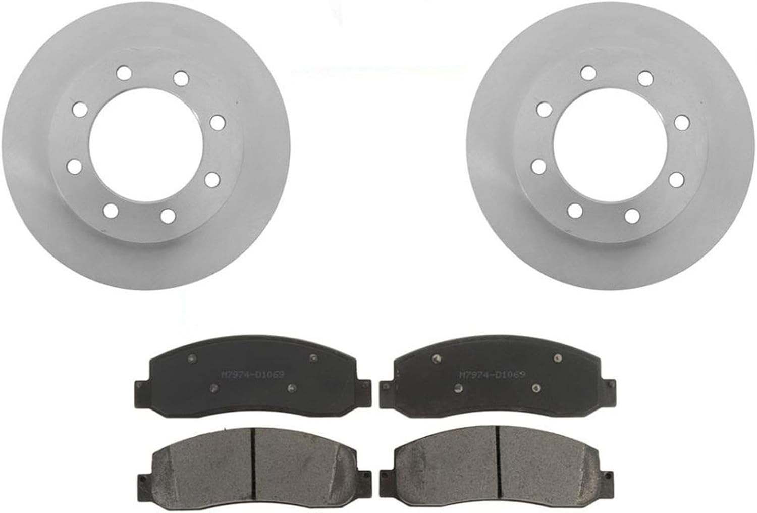 Front Brake Rotors & Disc Brake Pads Replacement Parts for 2005 2006 2007 Ford F350 4 Wheel Drive Dual Rear Wheel Dully DRW Models