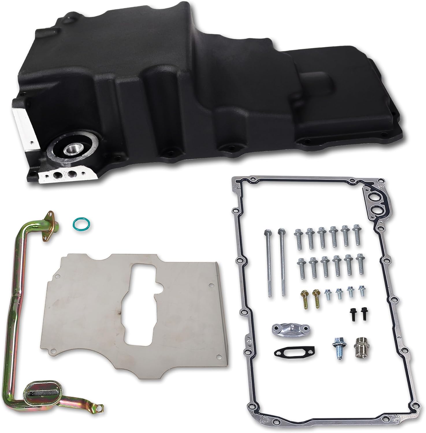 302-2 81073 LS Swap Retrofit Engine Oil Pan Kit Aluminum Compatible with Chevy Ventura Omega Camaro Nova F-body G-body 1964-1992 LS1 LS2 LS3 LS6 5.3L 5.7L 6.0L 6.5L V8 Engines Black