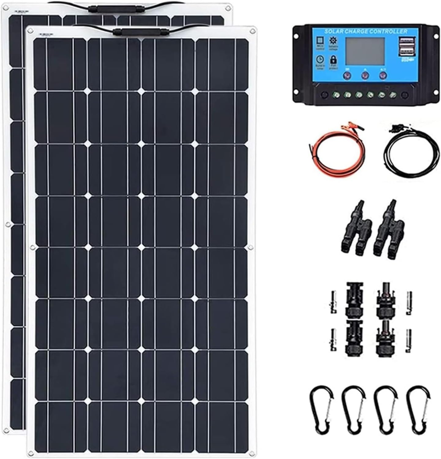 Solar Panel,Solar Battery Charger, Flexible Solar Panels Solar Systems Kit Monocrystalline Solar Cell Module for Off Grid Battery Charger(6x300W)
